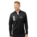Adidas Men's 3-Stripes Double-Knit Quarter-Zip Pullover