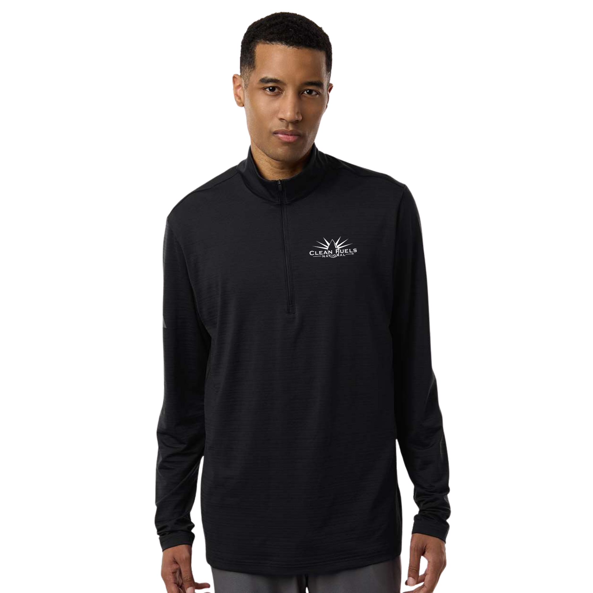 Adidas Men's Textured Stripe Quarter-Zip Pullover
