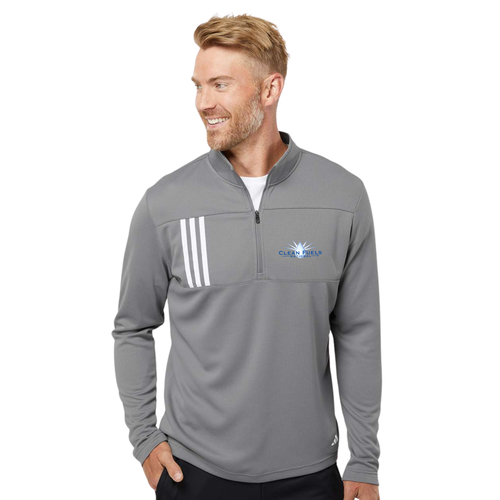 Adidas Men's 3-Stripes Double-Knit Quarter-Zip Pullover