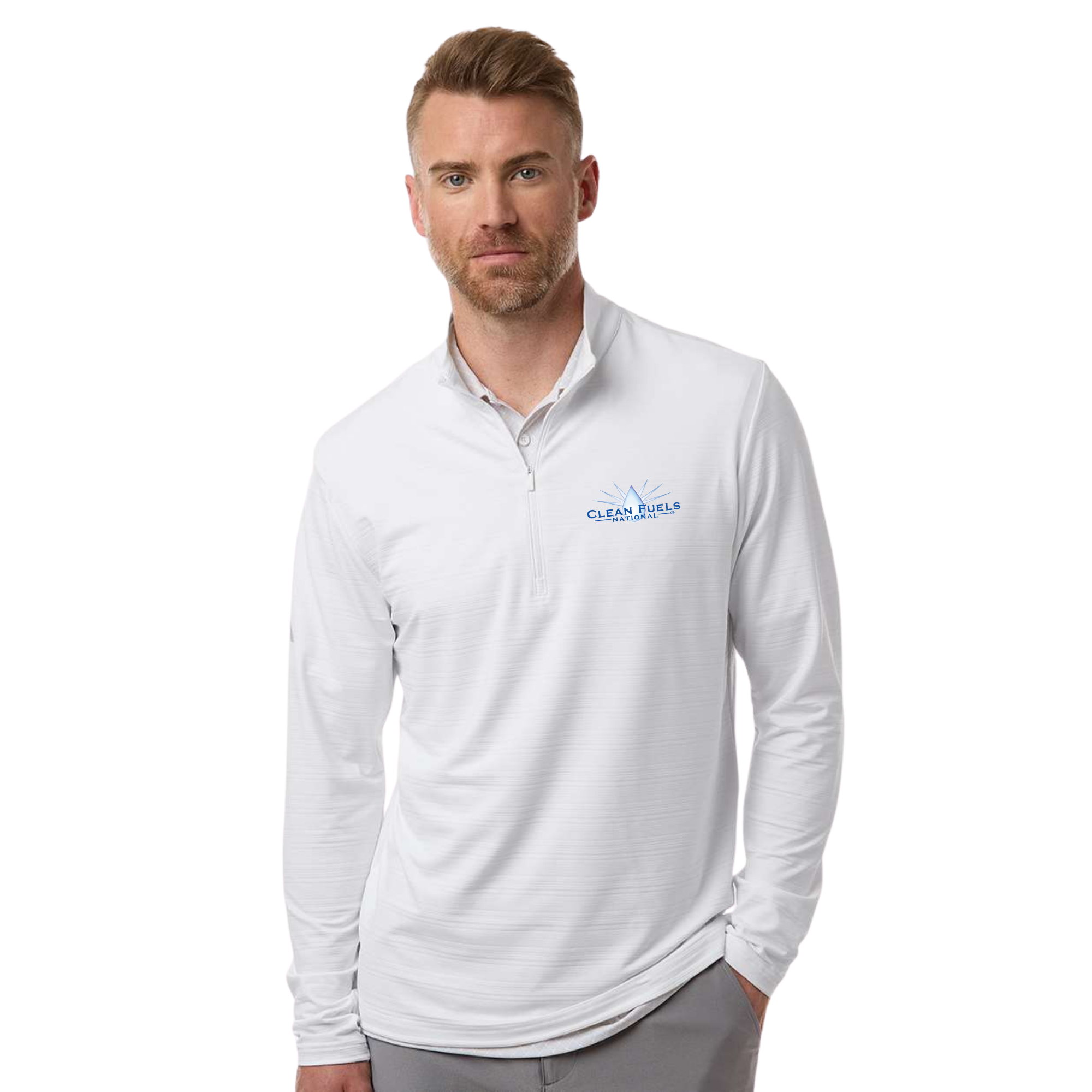 Adidas Men's Textured Stripe Quarter-Zip Pullover