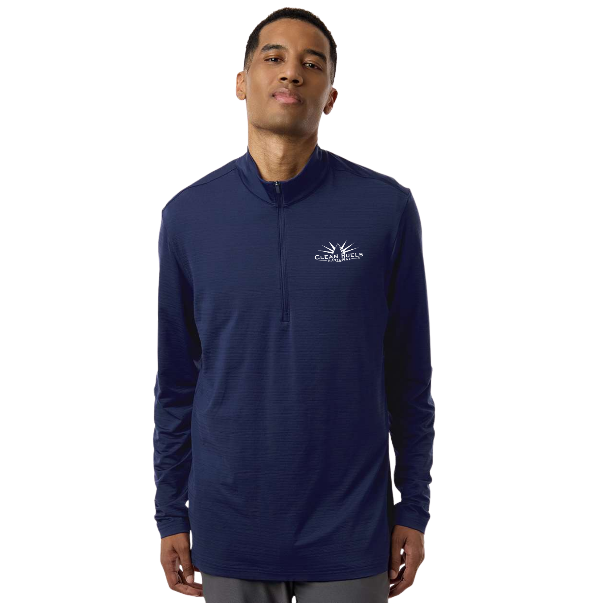 Adidas Men's Textured Stripe Quarter-Zip Pullover
